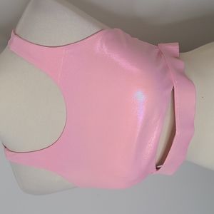 NWOT pink shimmer sports bra